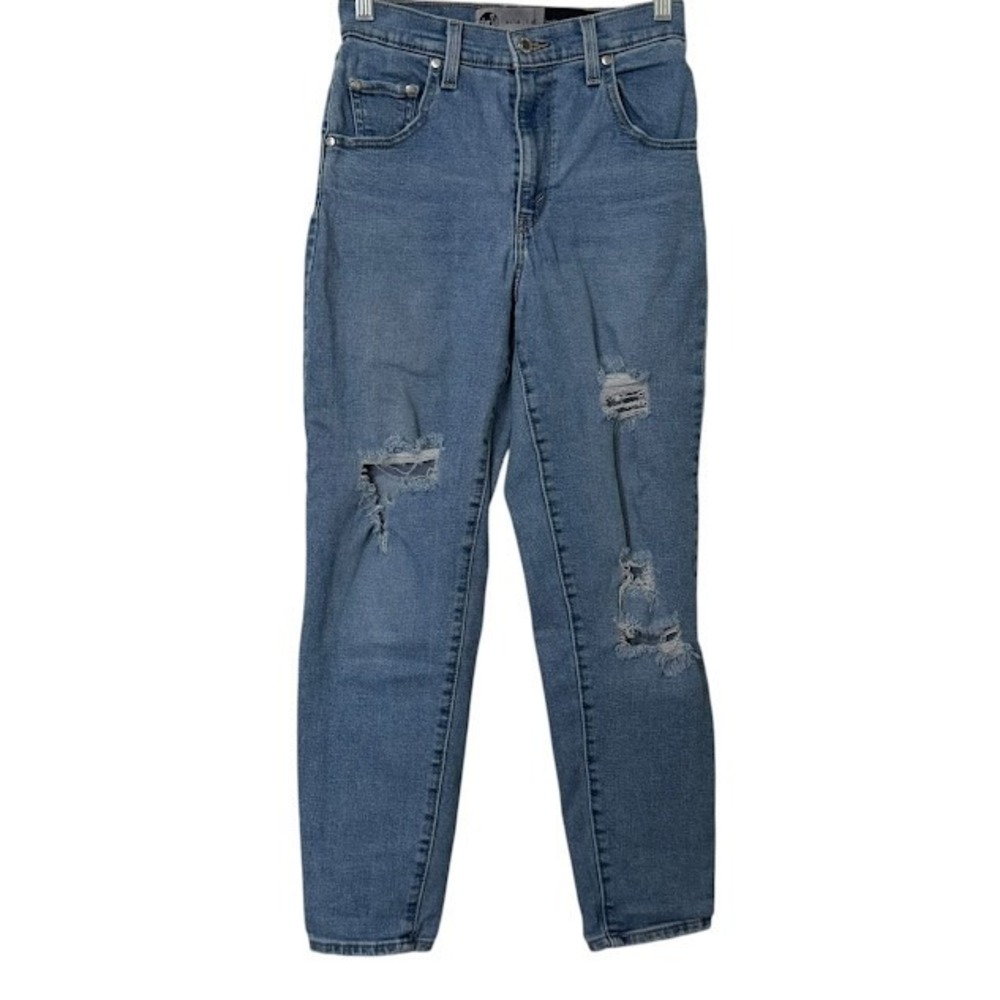Levi's Women's Straight Leg Distressed Blue Jeans